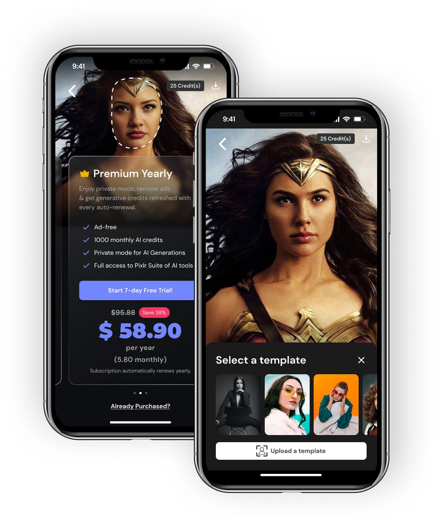 FaceFlip face swap and creative-template previews