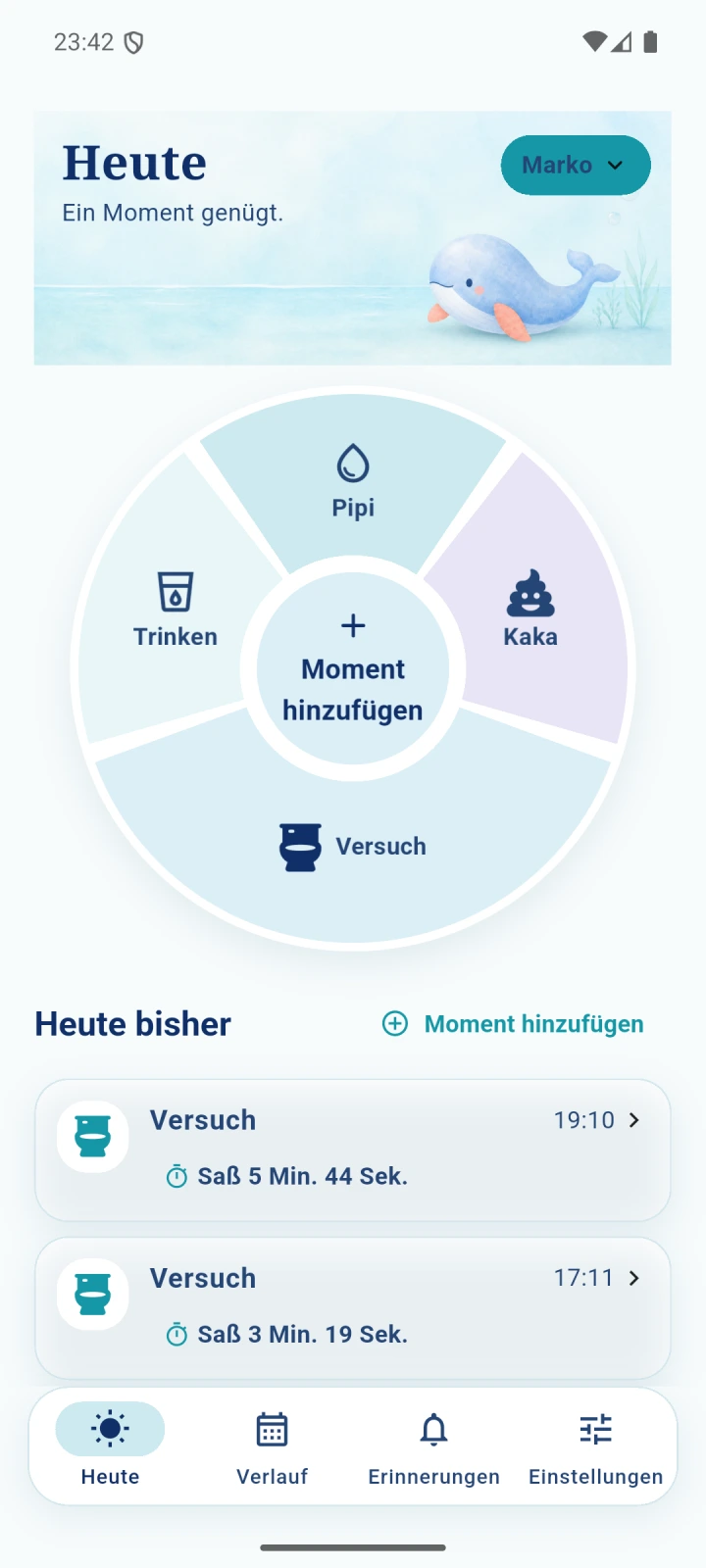 OwnTempo: Töpfchentraining — Timer & Erinnerungen