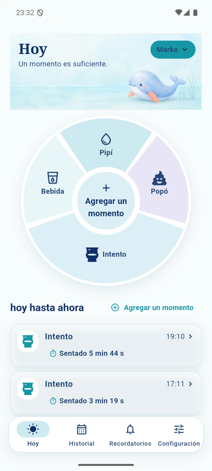 OwnTempo: Dejar el pañal — cronómetro y recordatorios