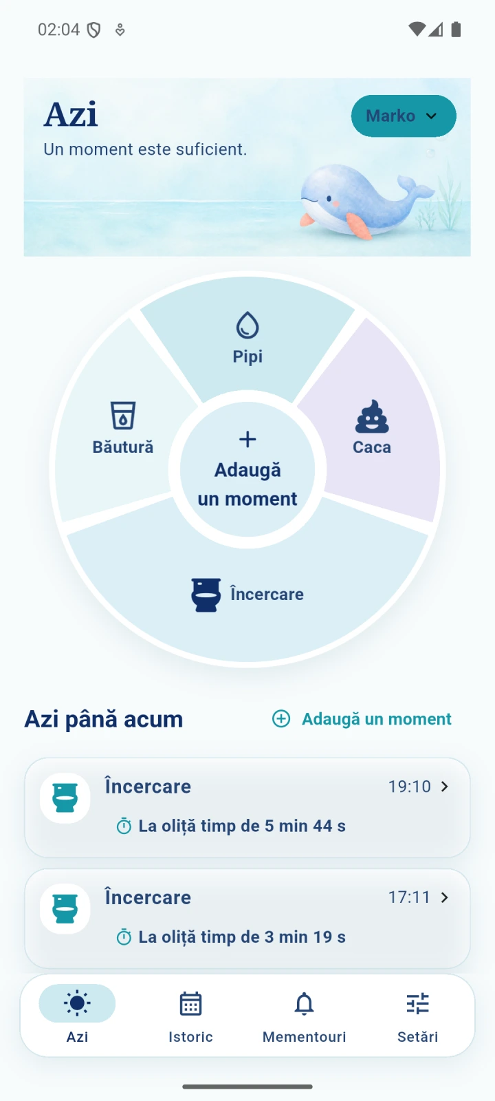OwnTempo: Învățarea la oliță — cronometru și mementouri